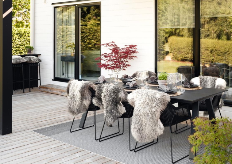 Tibetská vysokohorská kožešina Bothy, béžová-měděná, 95x55 cm