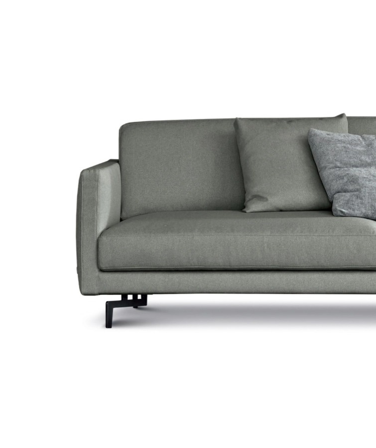 Industriální pohovka Bart, 206 cm, šedá, plně snímatelný potah