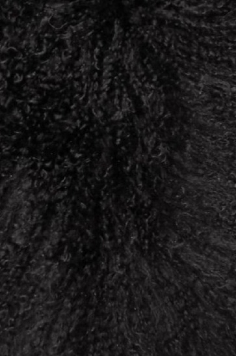 Polštář tibetská kožešina, černá - 40x40 cm