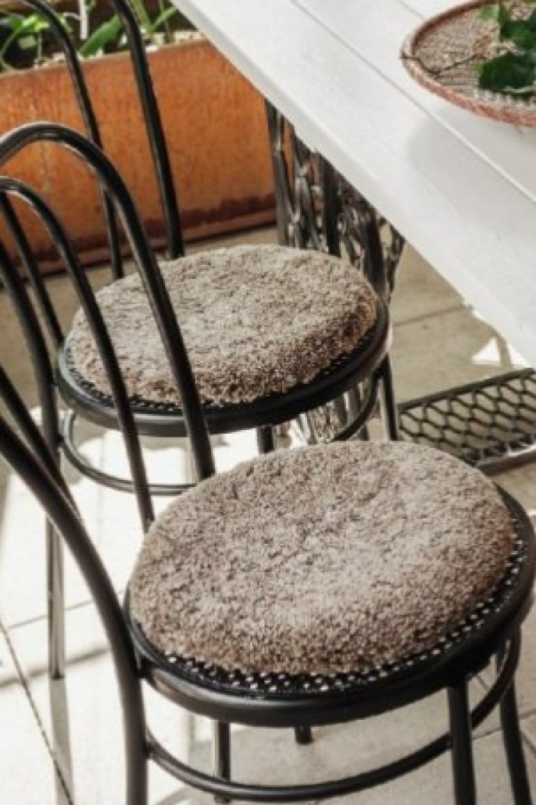 Kožešina na židli Curly Lt.Brown, světle hnědá, O34 cm