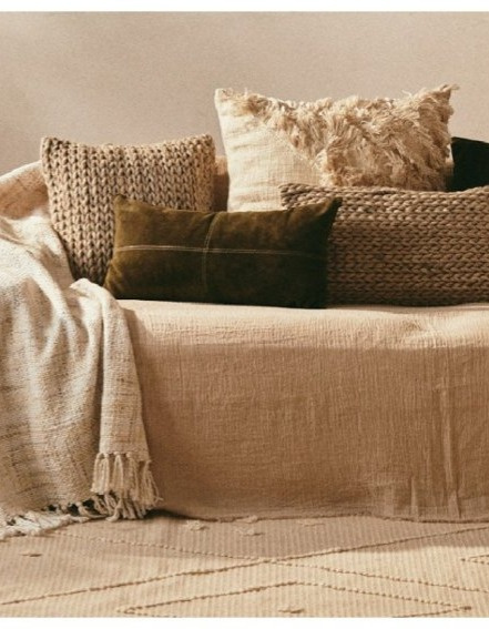 Povlak na polštář Hamza, olivově zelená kůže, 60x30 cm