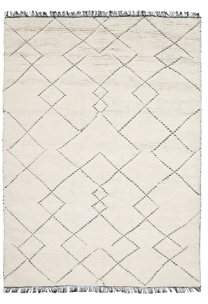 Geometrický koberec Torun Black, smetanovo-černý