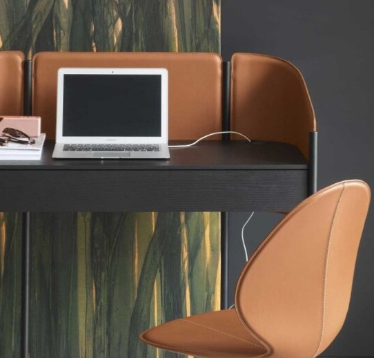 Pracovní židle Basil, kov, kůže, CS1857-LHS