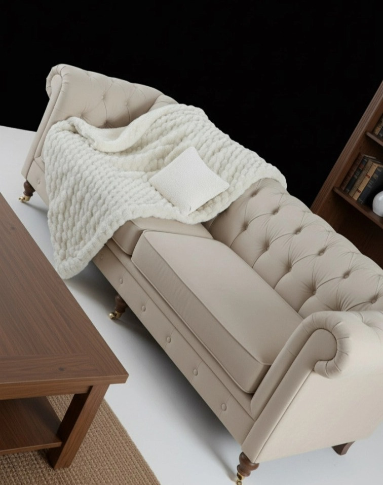 Béžový přehoz Margot Beige, 240x220 cm