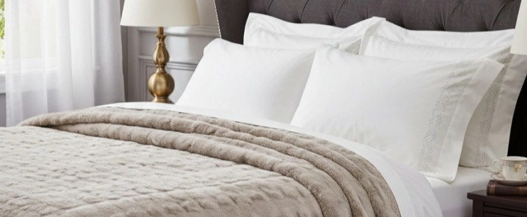 Elegantní přehoz Misty Taupe, 140x220 cm