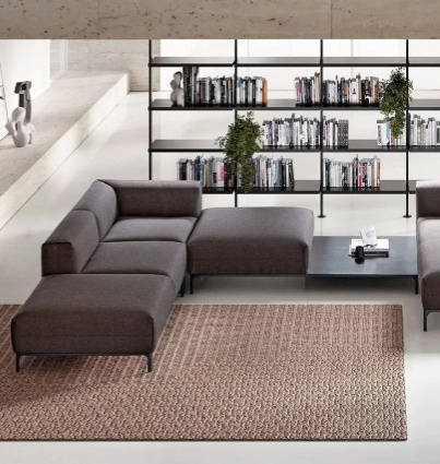 Minimalistická sedačka Spencer, 248 cm, látková, modulární