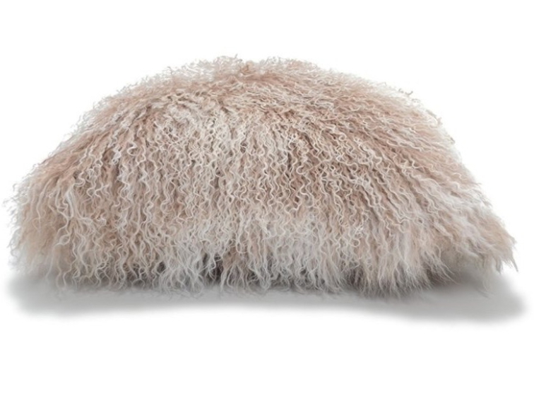 Polštář Snowtop, tibetská kožešina, béžová, 40x40 cm