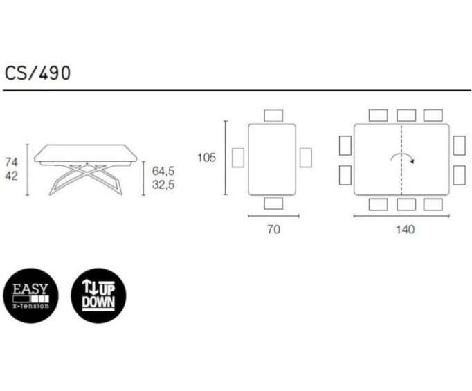 Rozkládací stůl Mascotte, dřevo, polohování, CB/490