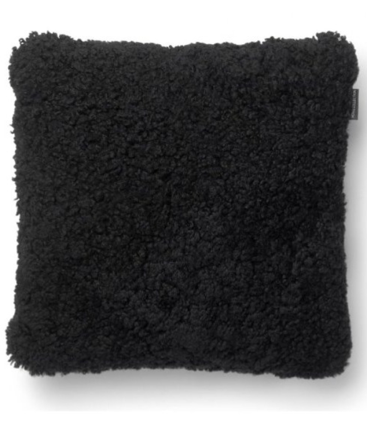 Polštář australská kožešina Curly, černá, 45x45 cm