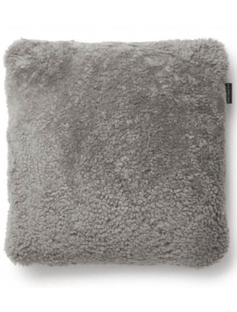 Polštář australská kožešina Curly, přírodní šedá, 45x45 cm