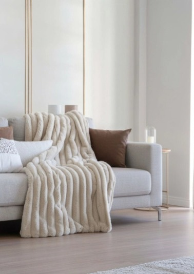 Hřejivý přehoz Cedric Beige, béžový, 250x270 cm