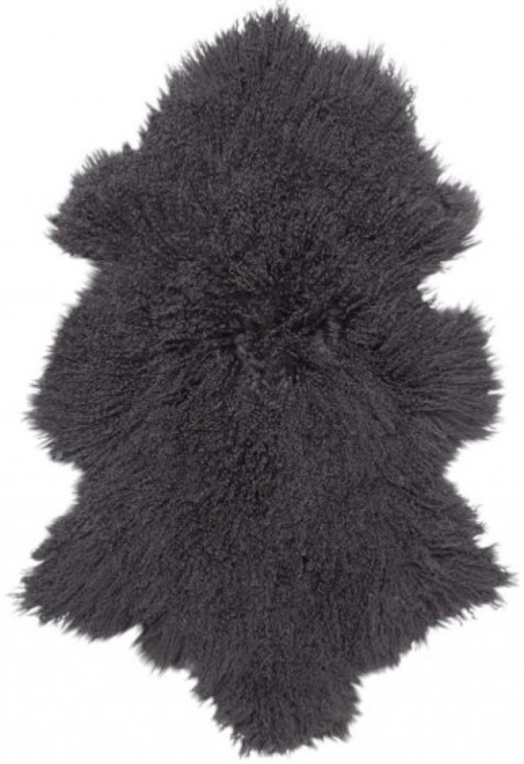 Tibetská kožešina Solid Grey, šedá, 95x55 cm