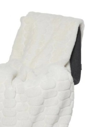 Pléd Bubble, umělá kožešina, slonová kost, 120x180 cm