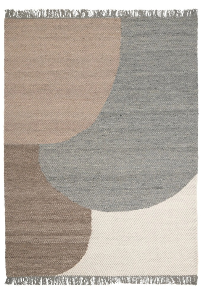 Vlněný koberec Eik Grey, šedo-hnědo-smetanová