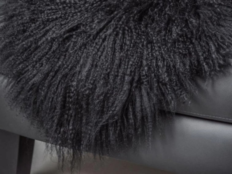 Tibetská kožešina, černá, 95x55 cm