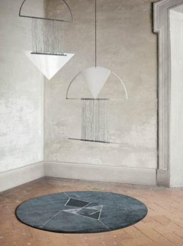 Kulatý koberec Machiko Granite, šedý