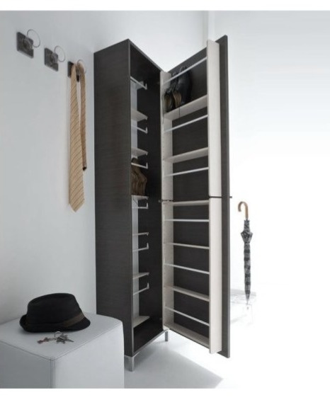 Botník Linear se zrcadlovými dveřmi pro 20 párů