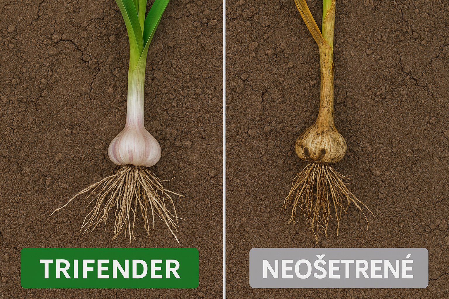 Cesnak - podpora zakoreňovania a rastu koreňového systému