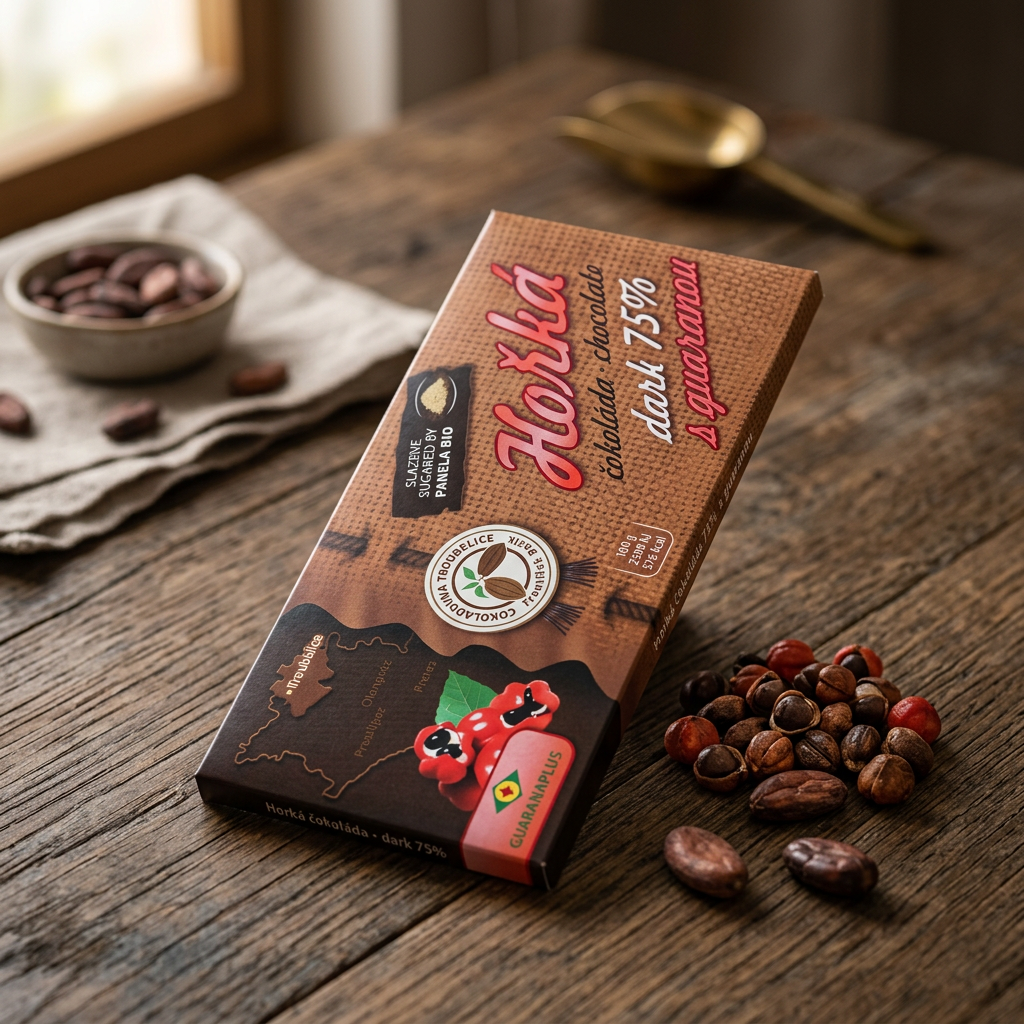 Čokoláda hořká 75% s guaranou, 45g