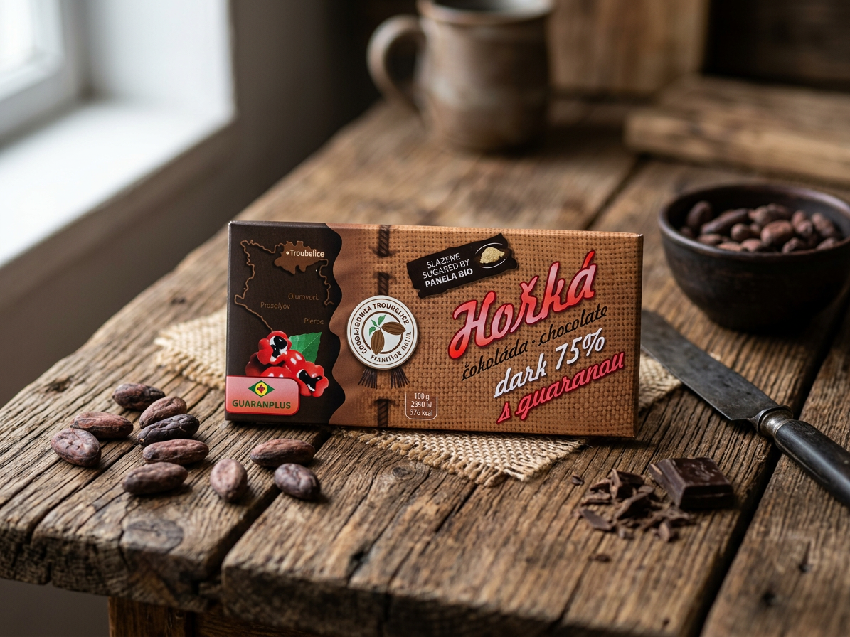 Čokoláda hořká 75% s guaranou, 45g