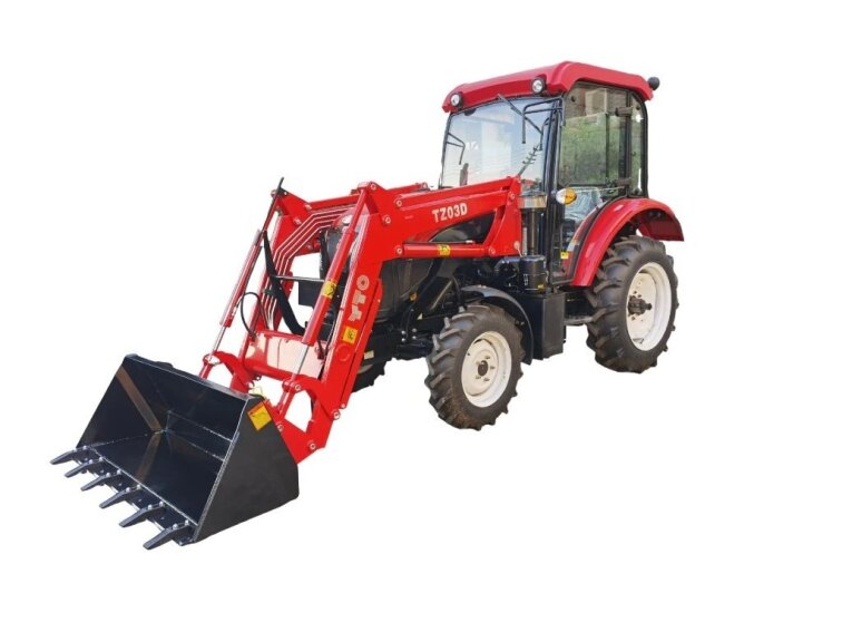 Malotraktor YTO ESK304 s kabinou a čelním nakladačem