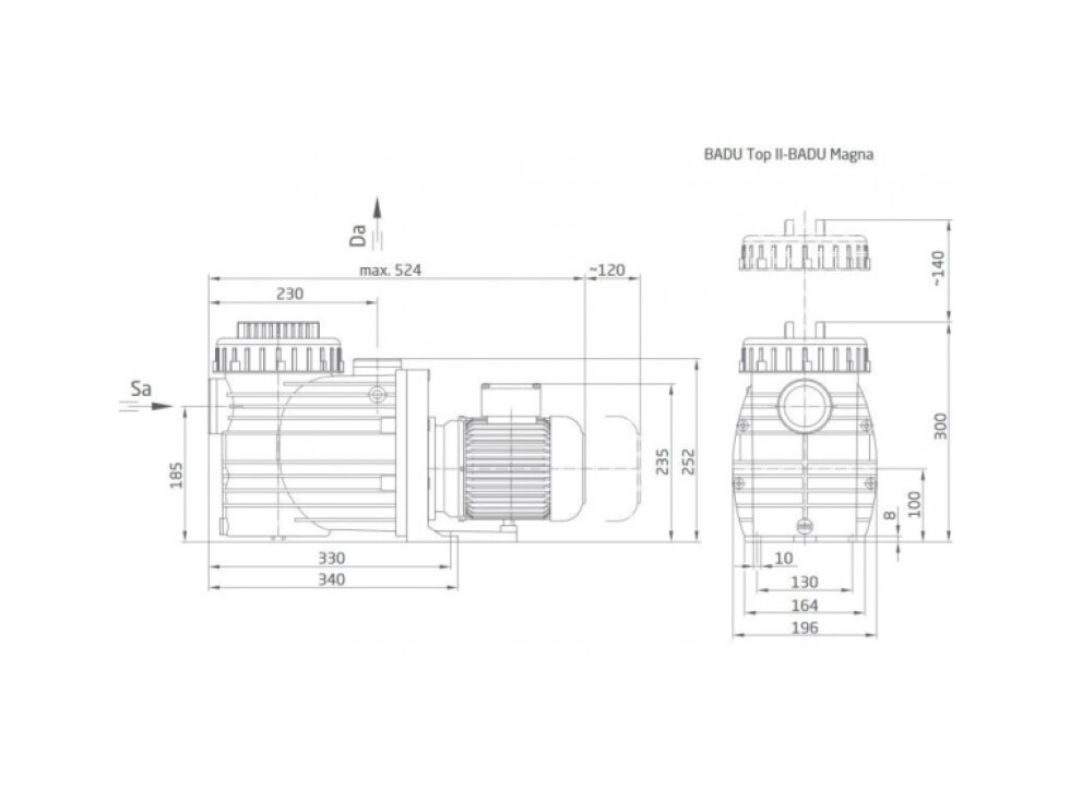 Čerpadlo Badu Magna 14 – 14 m³/h, 230 V, 0,97 kW