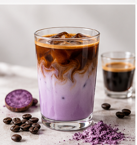 Ube Espresso Latte – recept CoffeeArt