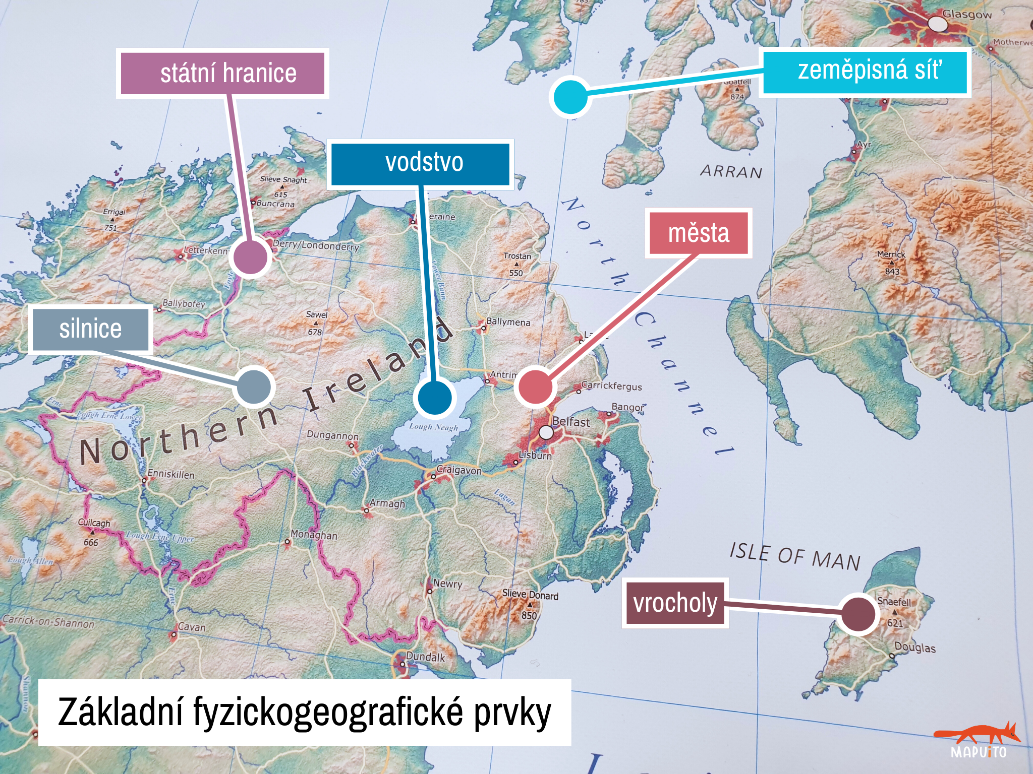 Velká mapa Britských ostrovů