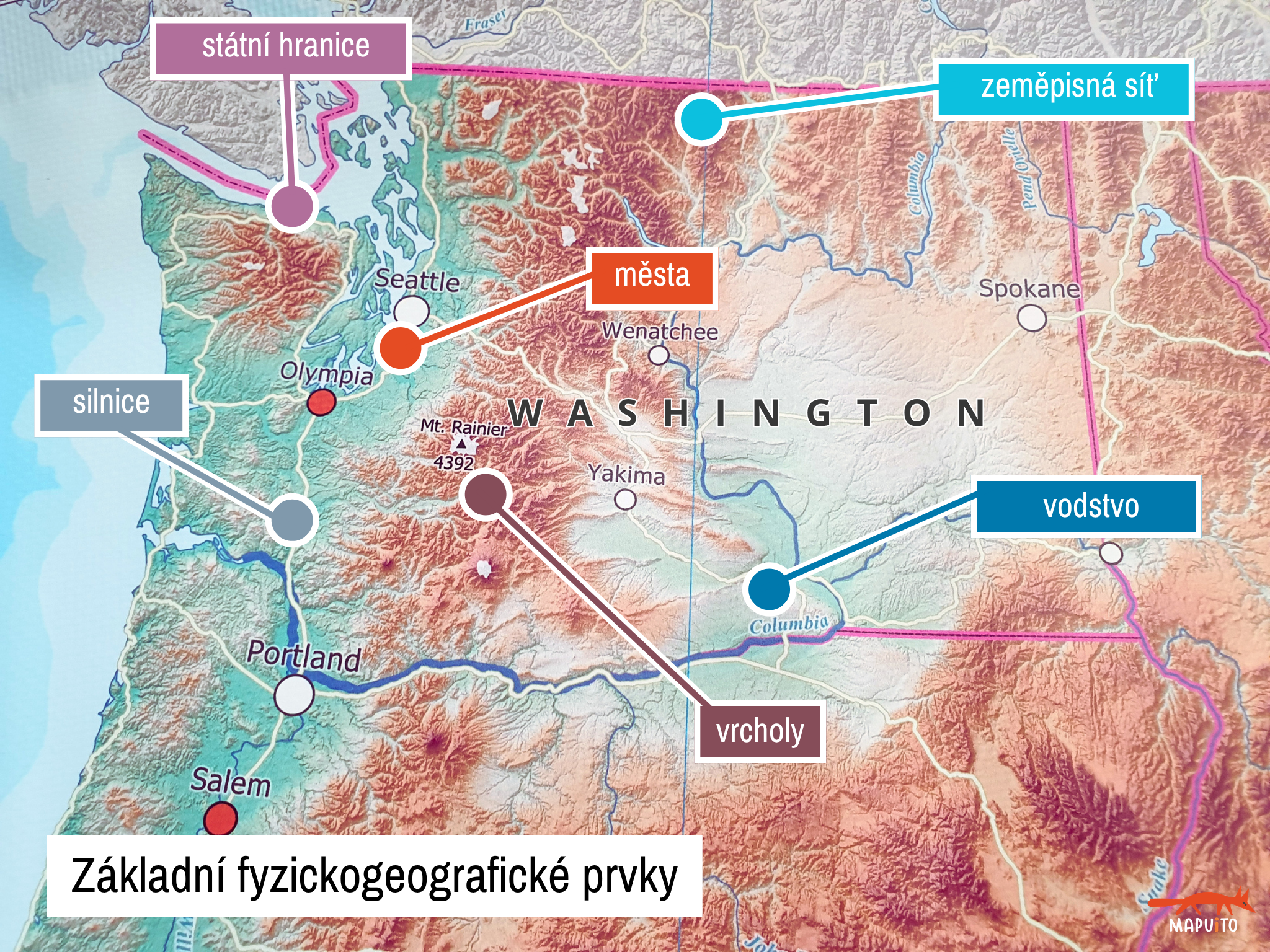 Velká výuková mapa USA
