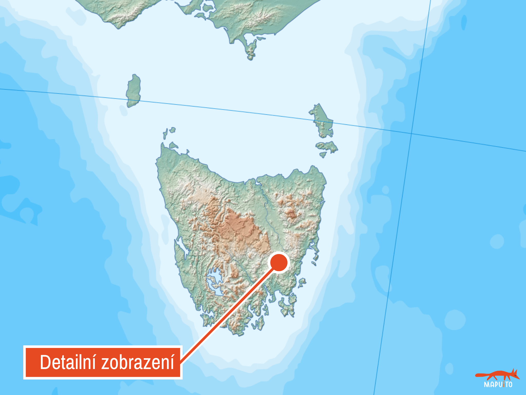 Velká mapa Austrálie a Oceánie