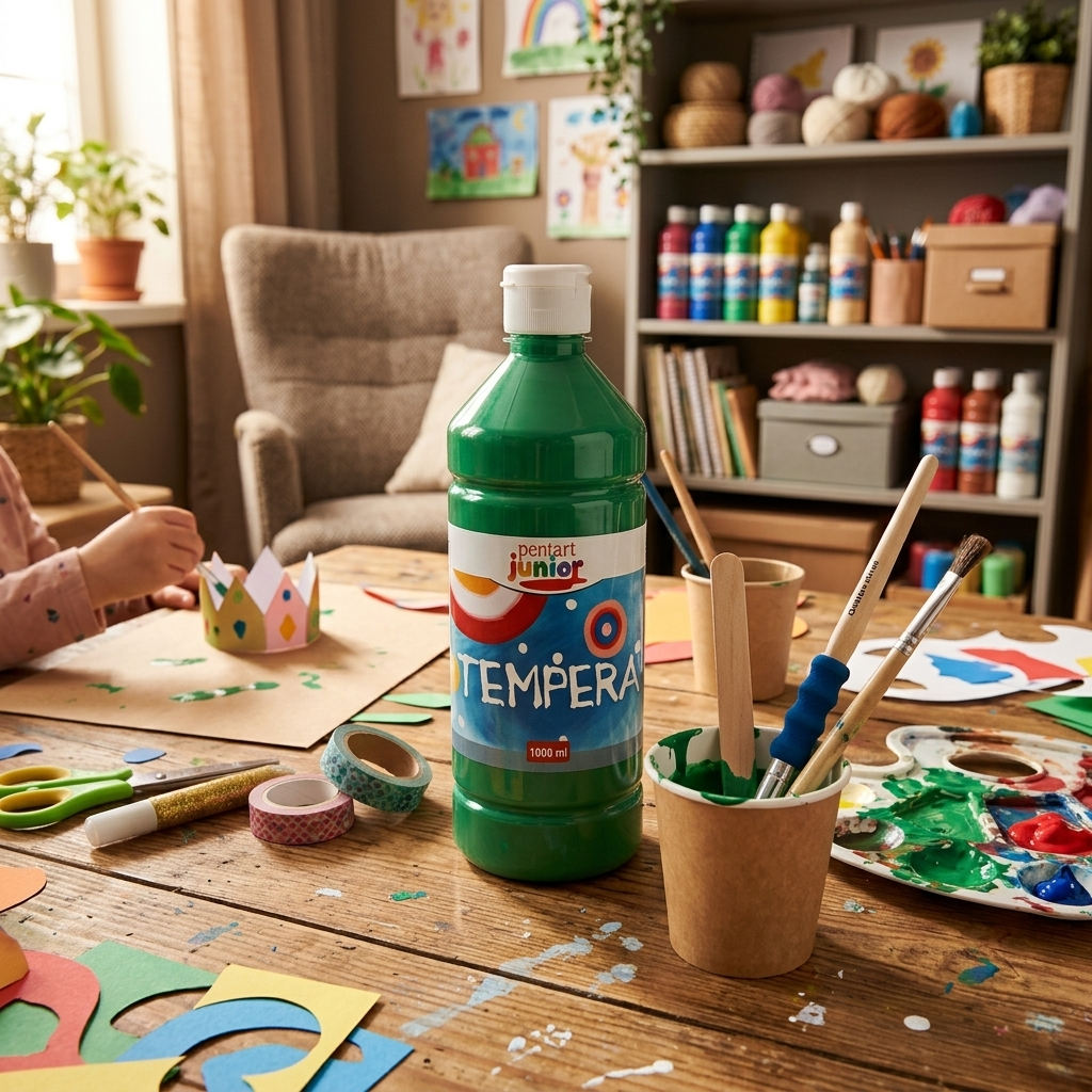 Temperová barva Junior PENTART 1000 ml ZELENÁ