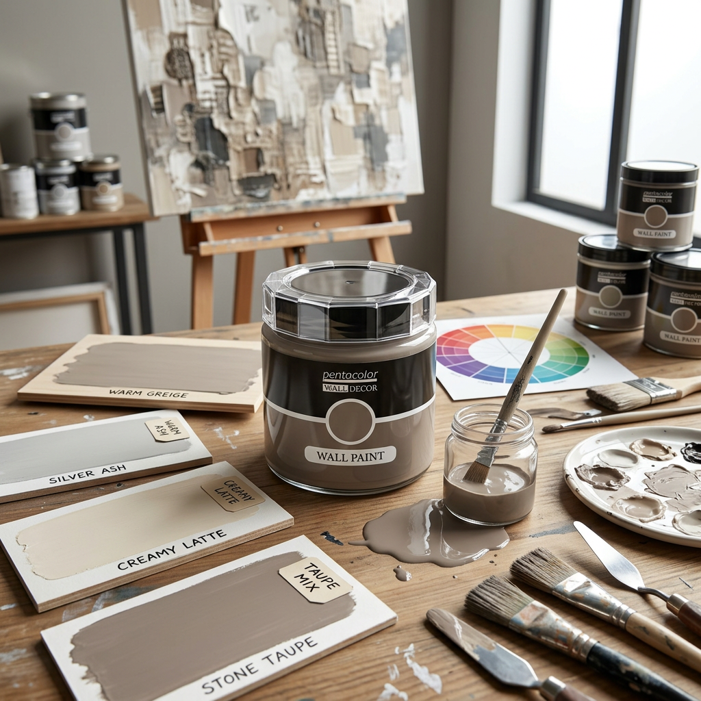 Barva na zeď WALL DECOR 500 ml TMAVÁ BÉŽOVÁ