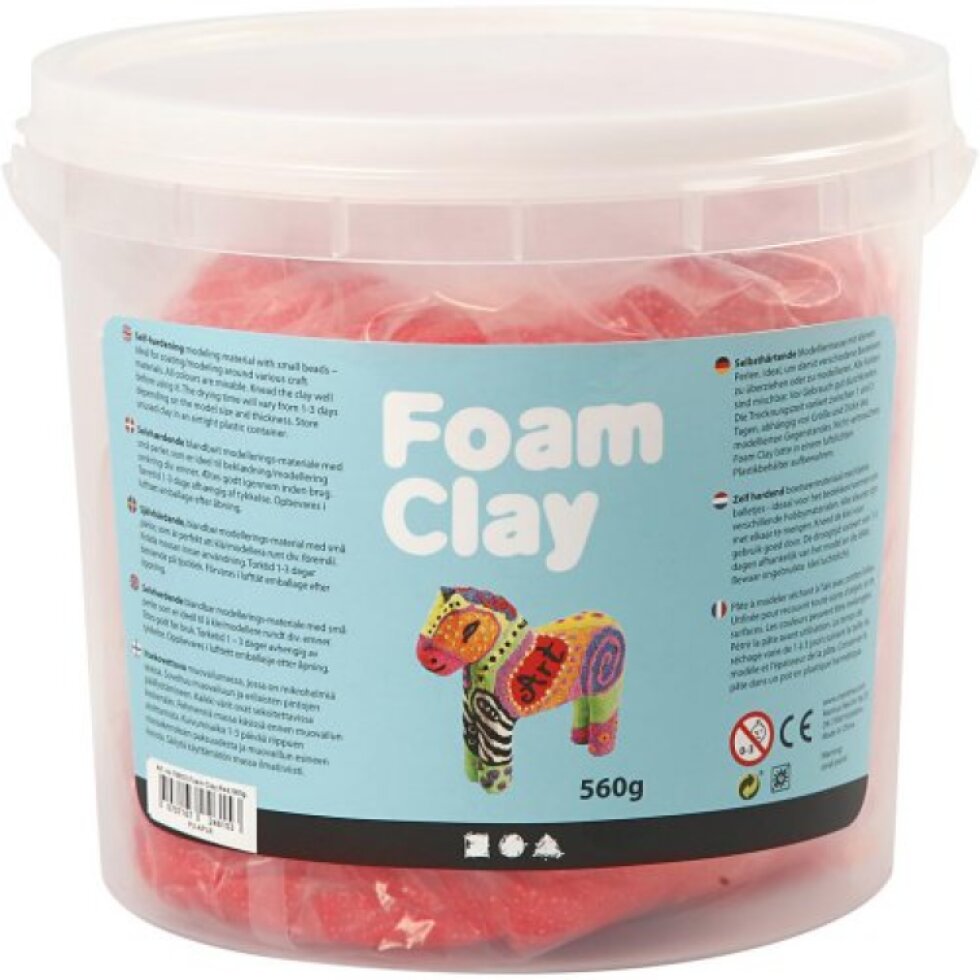 Samotvrdnoucí modelovací pěnová kuličková hmota Foam Clay ČERVENÁ 560g