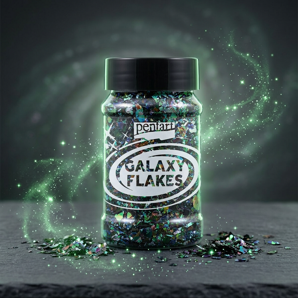 Galaxy vločky PENTART 15 g SATURN ZELENÁ