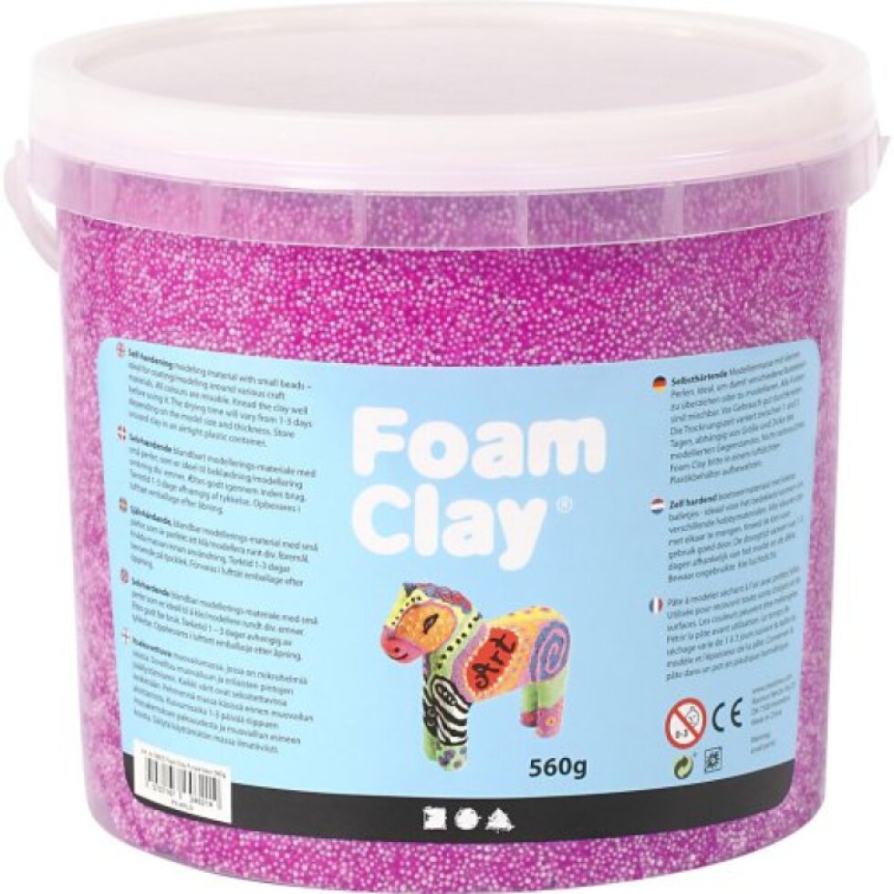 Samotvrdnoucí modelovací pěnová kuličková hmota Foam Clay NEON FIALOVÁ 560g