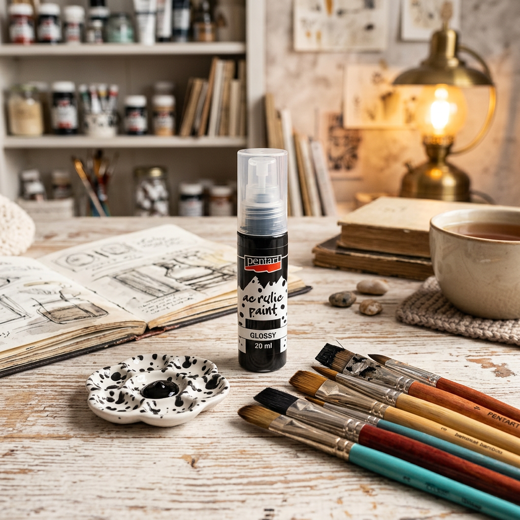 Akrylová barva lesklá PENTART 20 ml ČERNÁ
