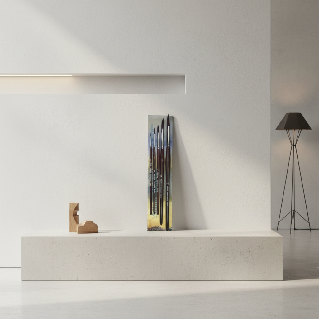 Sada štětců na akvarel ELCO PINSEL - mahagon - syntetický vlas - 5 ks