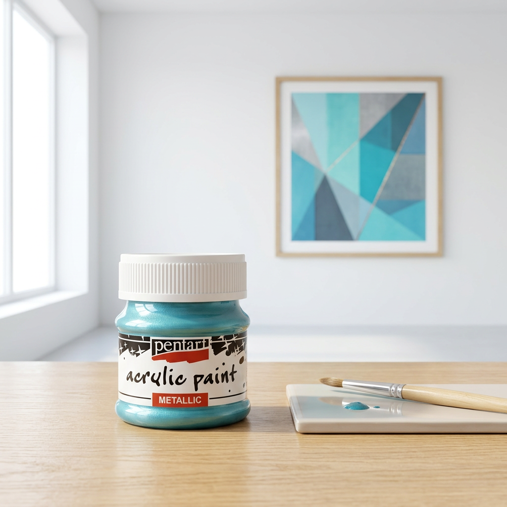 Akrylová barva metalická PENTART 50 ml TYRKYSOVÁ