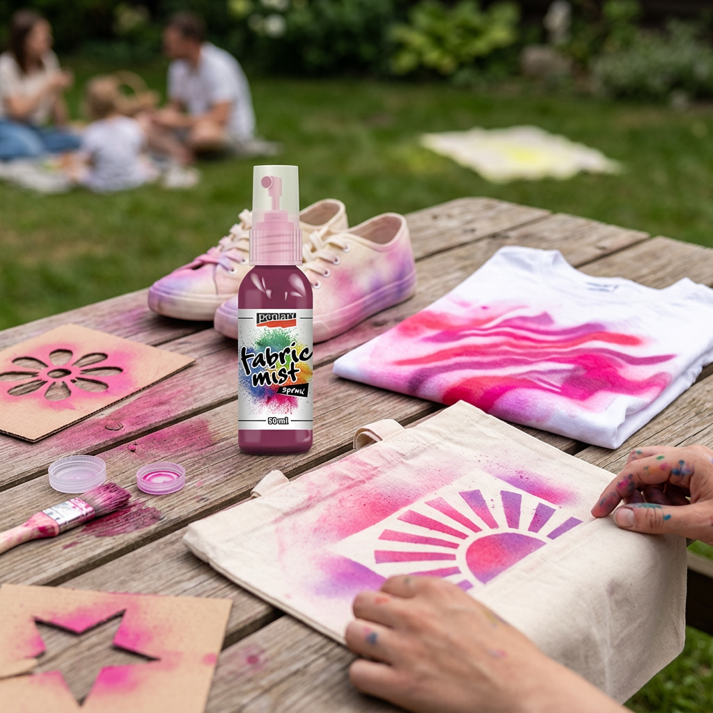Barva na textil ve spreji PENTART 50 ml TMAVÁ RŮŽOVÁ