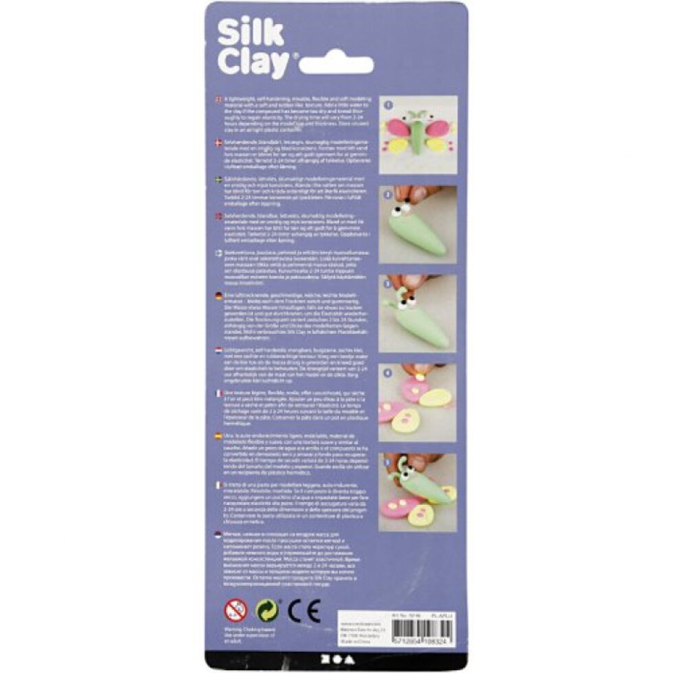 Silk Clay hedvábná modelovací hmota SADA 3 barev - SVĚTLÁ ZELENÁ, NEON RŮŽOVÁ, NEON ŽLUTÁ