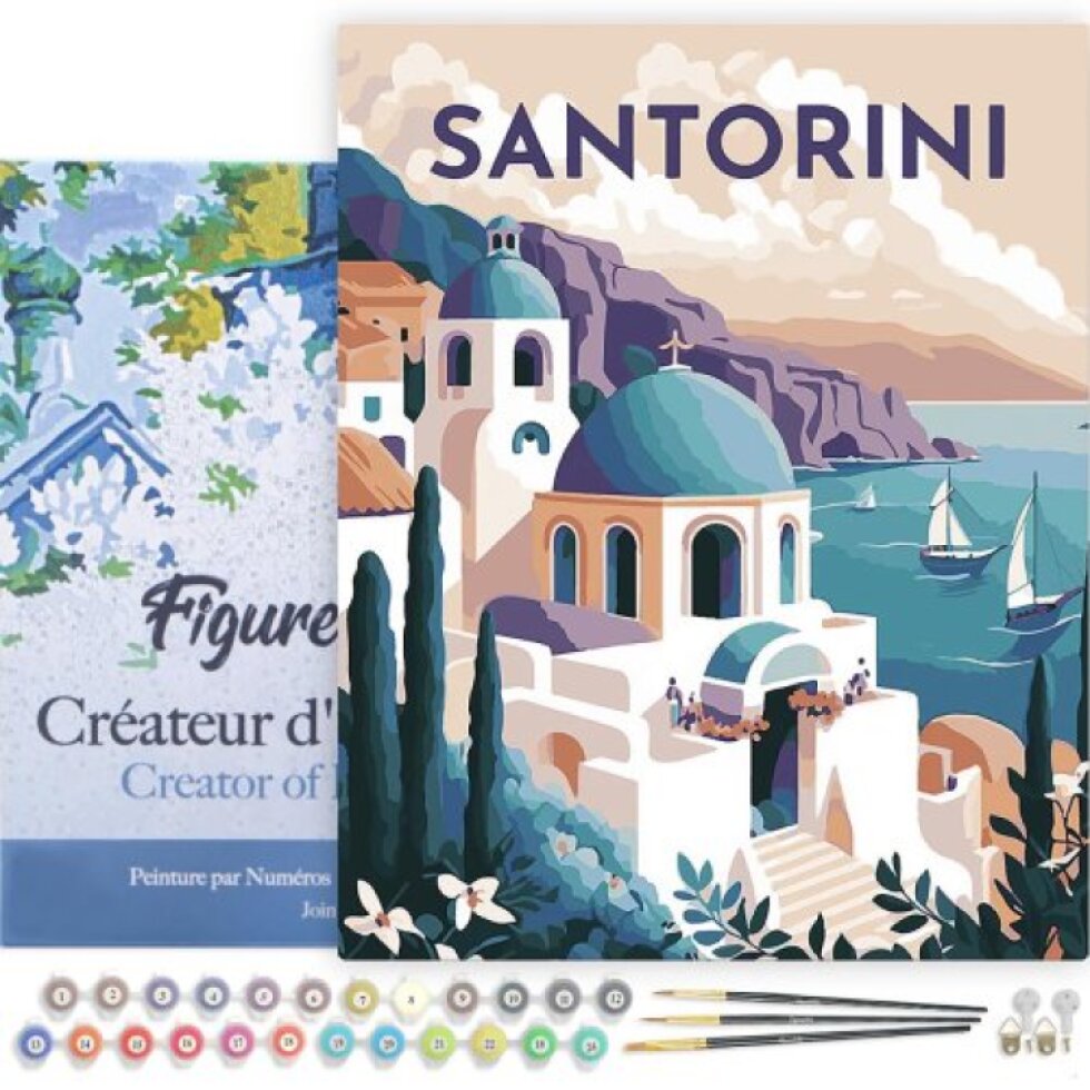 Malování podle čísel - VINTAGE SANTORINI na rámu 40 x 50 cm