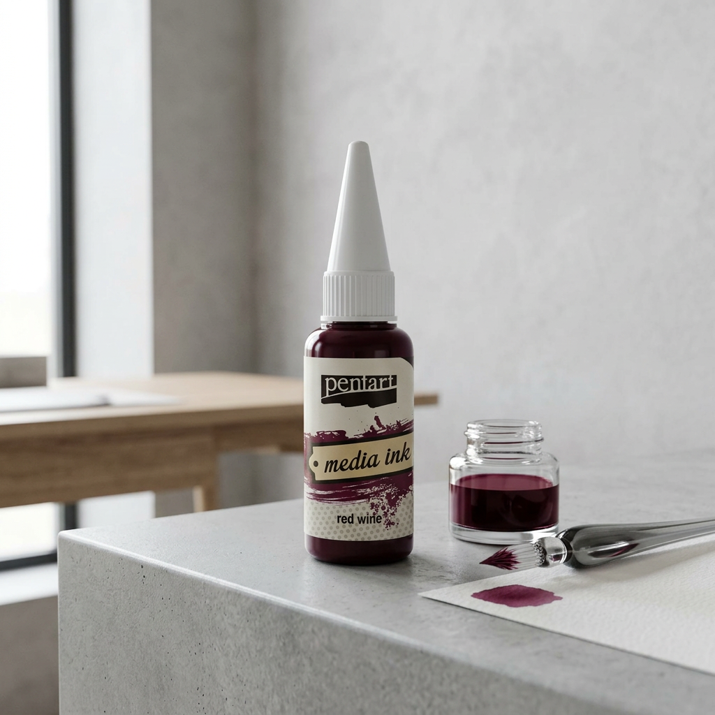 Alkoholový inkoust MEDIA INK PENTART 20 ml VÍNOVÁ ČERVENÁ