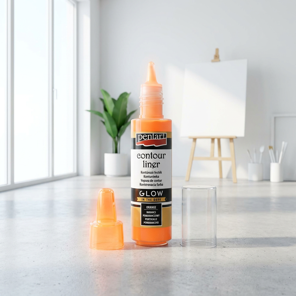 Konturovací liner svítící ve tmě PENTART 20 ml ORANŽOVÁ