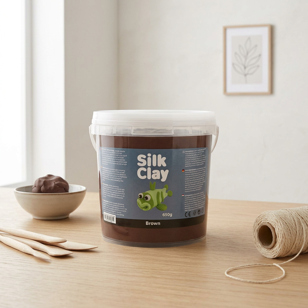 Samotvrdnoucí modelovací lehká hmota Silk Clay HNĚDÁ 650 g