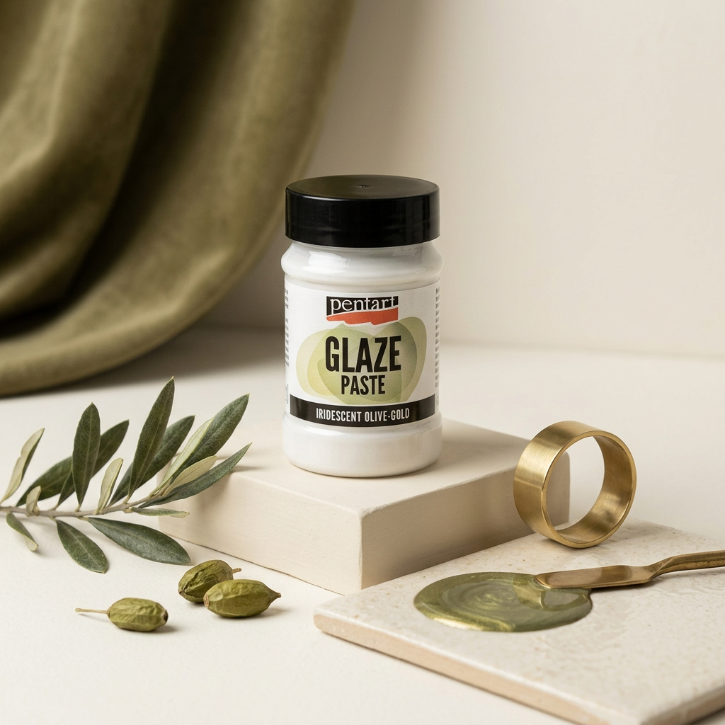 Glazovací pasta PENTART 100 ml DUHOVÁ OLIVOVÁ ZLATÁ
