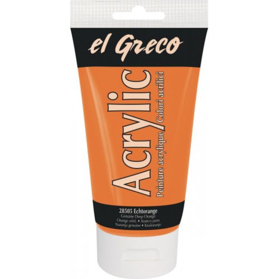 Akrylová barva EL GRECO 150 ml TMAVÁ ORANŽOVÁ