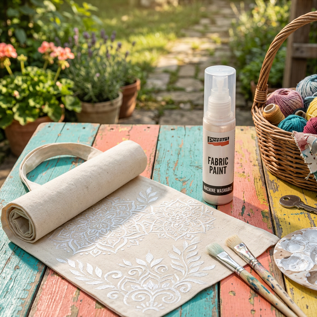 Barva na světlý a tmavý textil PENTART 20 ml PERLEŤOVÁ BÍLÁ