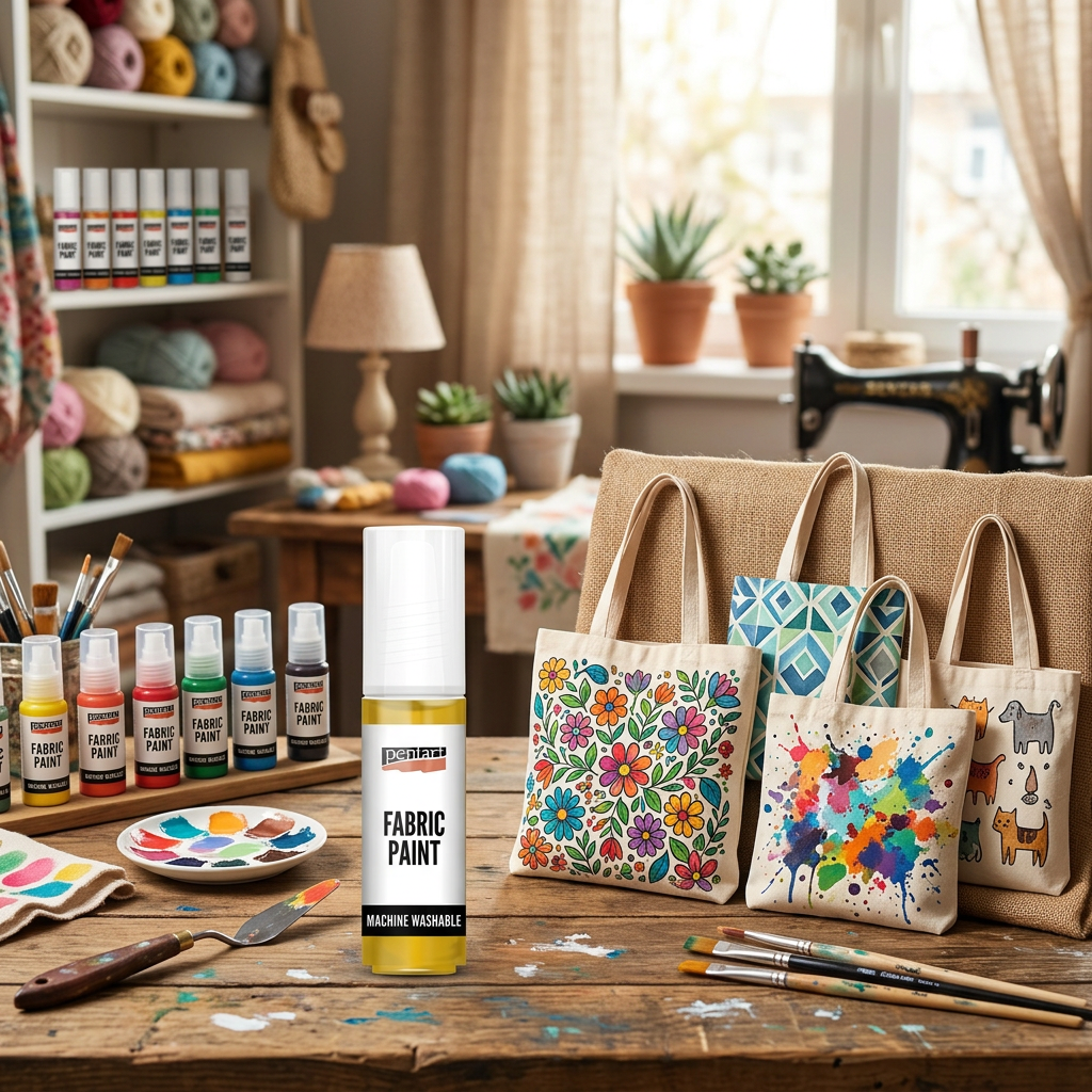 Barva na světlý a tmavý textil PENTART 20 ml SLUNEČNÍ ŽLUTÁ