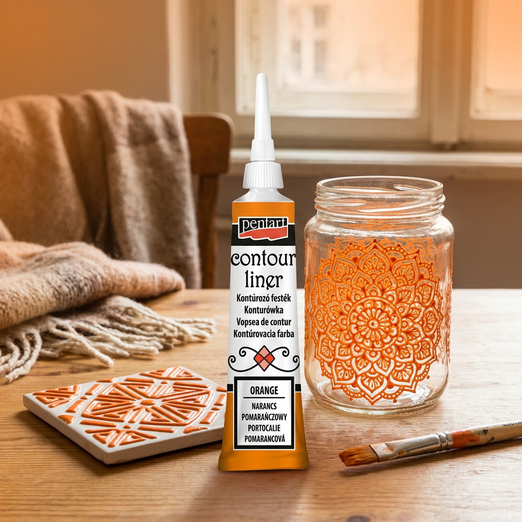 Konturovací liner univerzální PENTART 20 ml ORANŽOVÁ