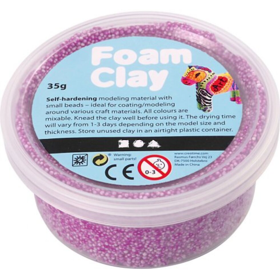 Samotvrdnoucí modelovací pěnová kuličková hmota Foam Clay 35g NEON FIALOVÁ